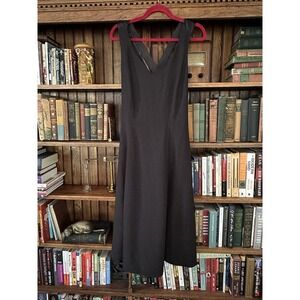 Vintage YESSICA 80s 90s Long Black Dress Criss Cross Straps Classic Event Dance